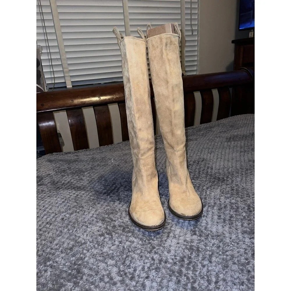 FORNARINA Suede Honey Cowgirl Style High Heel Boots Md in Italy Sz 36 - Picture 4 of 16